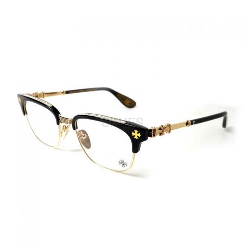 Chrome hearts 克罗心 BONENNOISSEURII 金色黑框黑腿眼镜
