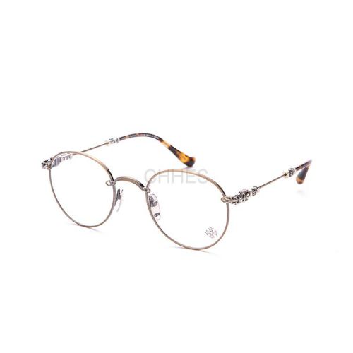 Chrome hearts 克罗心 Bubba磨砂金框银混色琥珀腿圆框复古眼镜